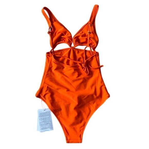 SHANI SHEMER CLARE ONE PIECE IN BRIGHT ORANGE - Picture 6 of 10